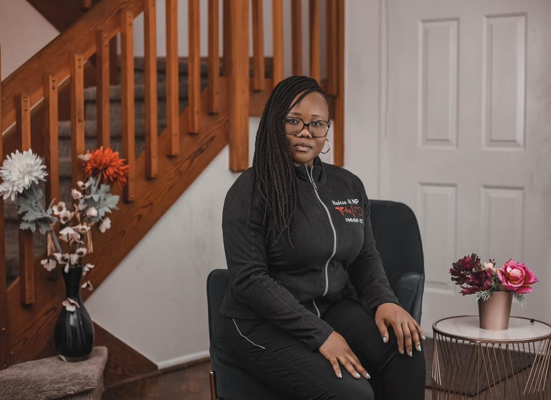 Raissa D. NP in her therapy office